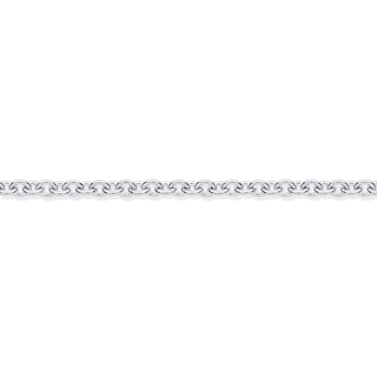 950 Platinum  Oval Link Rolo Trace 1.4mm Pendant Chain Necklace - PCN004A