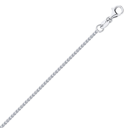 950 Platinum  3D Square Curb Franco 1.7mm Pendant Chain Necklace - PCN005A