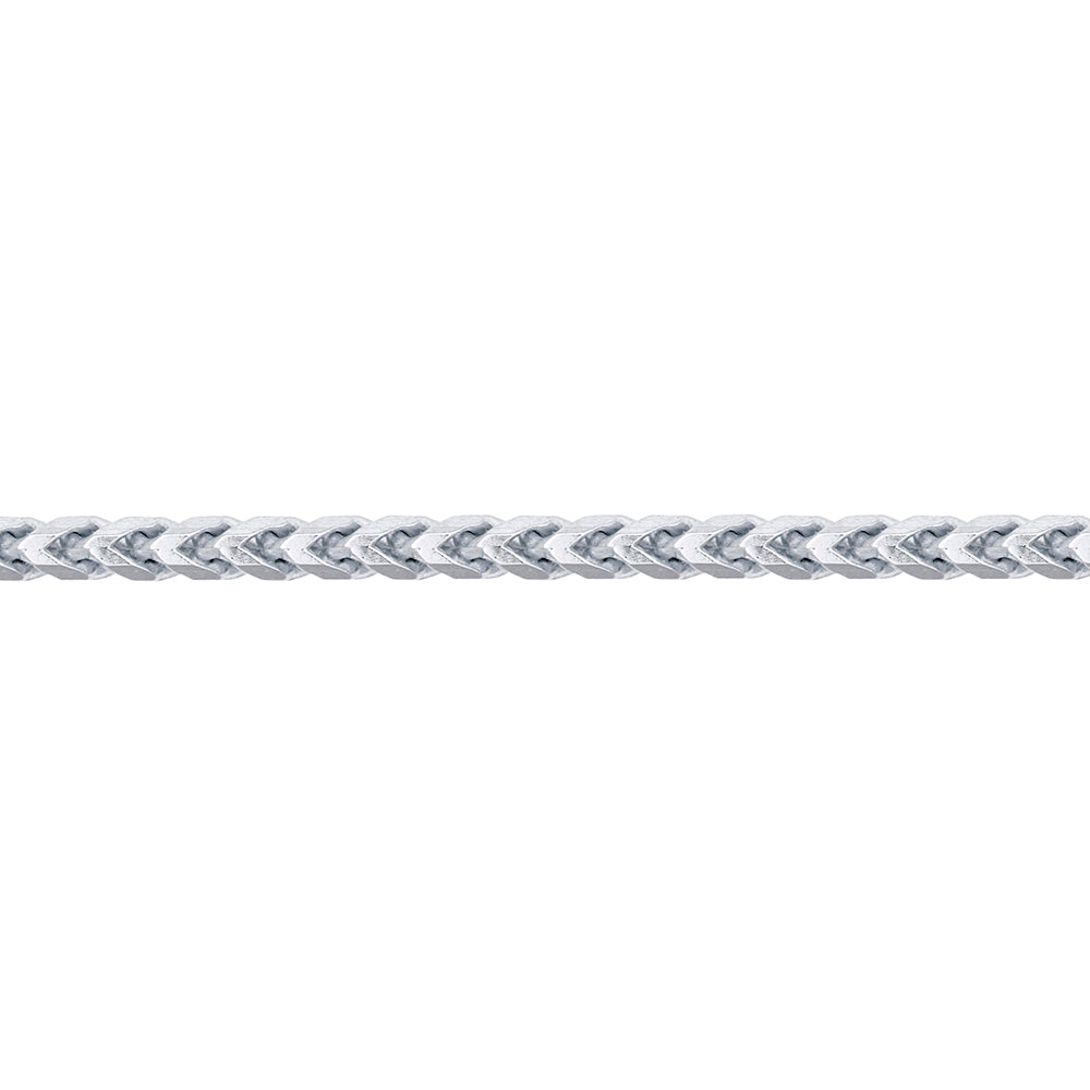 950 Platinum  3D Square Curb Franco 1.7mm Pendant Chain Necklace - PCN005A