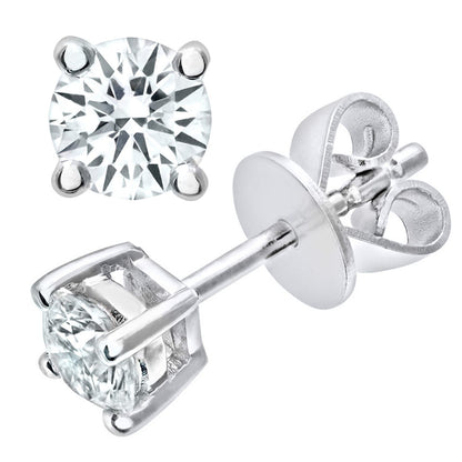 18ct White Gold  Round 1/2ct Diamond Solitaire Stud Earrings - PE0AXL1370W18JPK