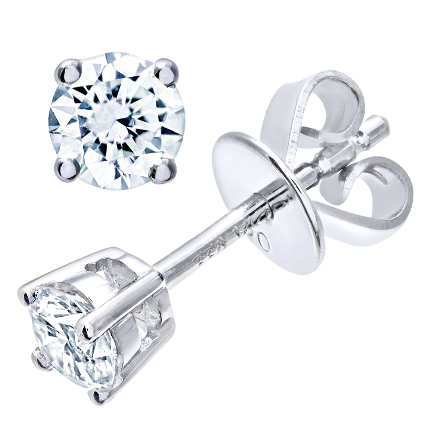 Platinum  Round 1/3ct Diamond Solitaire Stud Earrings - PE0AXL1372PTHSI