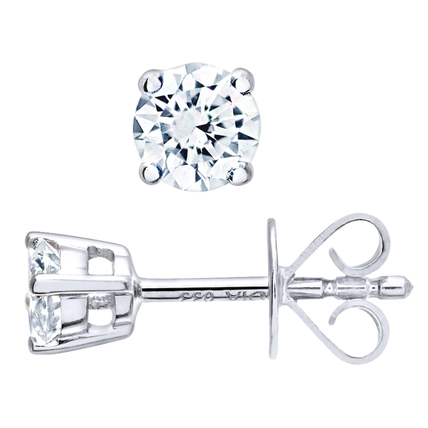 Platinum  Round 1/3ct Diamond Solitaire Stud Earrings - PE0AXL1372PTJPK