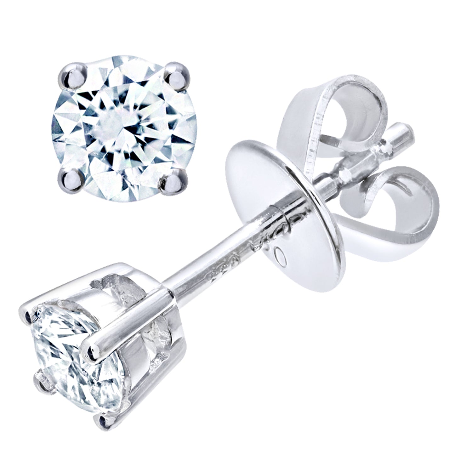 Platinum  Round 1/3ct Diamond Solitaire Stud Earrings - PE0AXL1372PTJPK