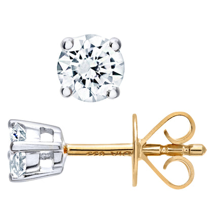 18ct Gold  Round 1/3ct Diamond Solitaire Stud Earrings - PE0AXL1372Y18HSI
