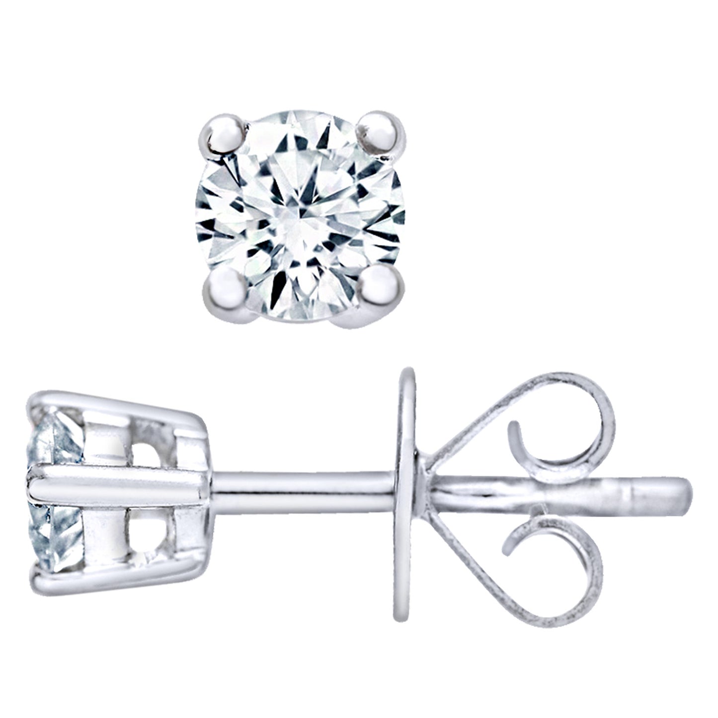 18ct White Gold  Round 1/4ct Diamond Solitaire Stud Earrings - PE0AXL1373W18HSI