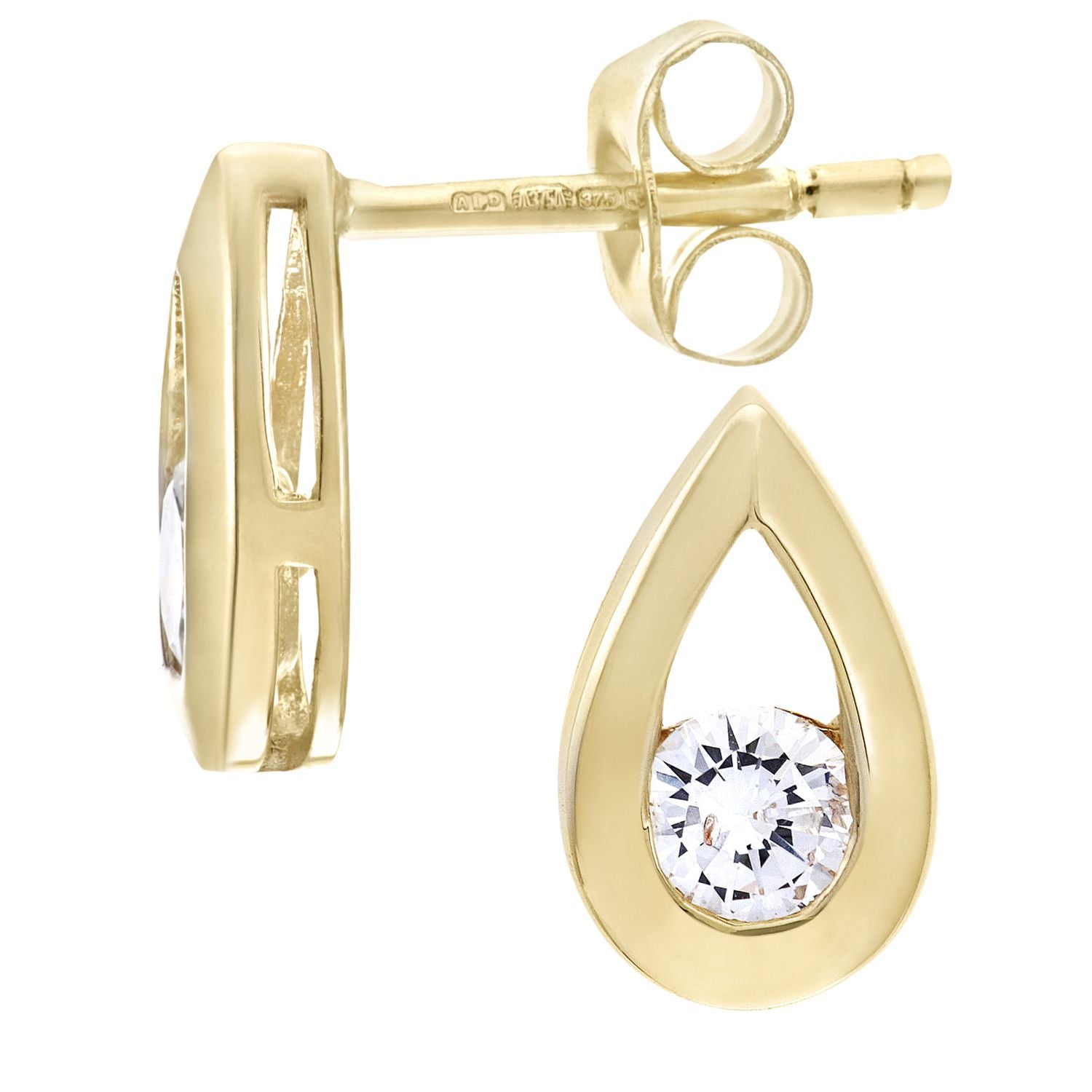 9ct Gold  Round 1/3ct Diamond Solitaire Stud Earrings - PE0AXL1805YDia