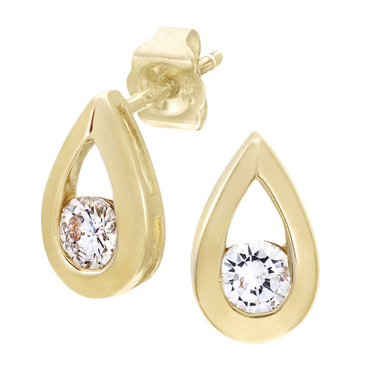 9ct Gold Round 1/3ct Diamond Solitaire Stud Earrings - PE0AXL1805YDia