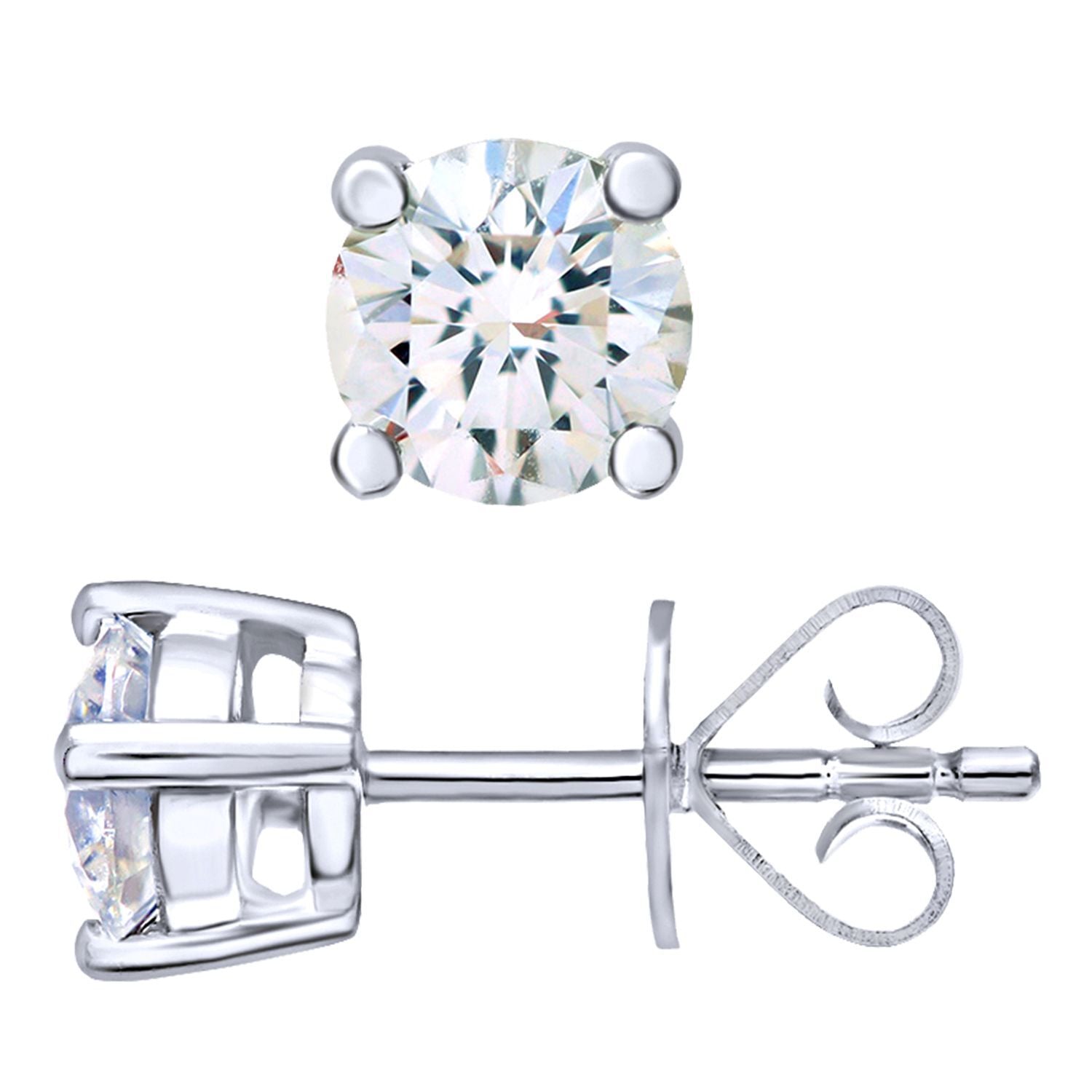 Platinum  Round 3/4ct Diamond Solitaire Stud Earrings - PE0AXL2121PTJPK