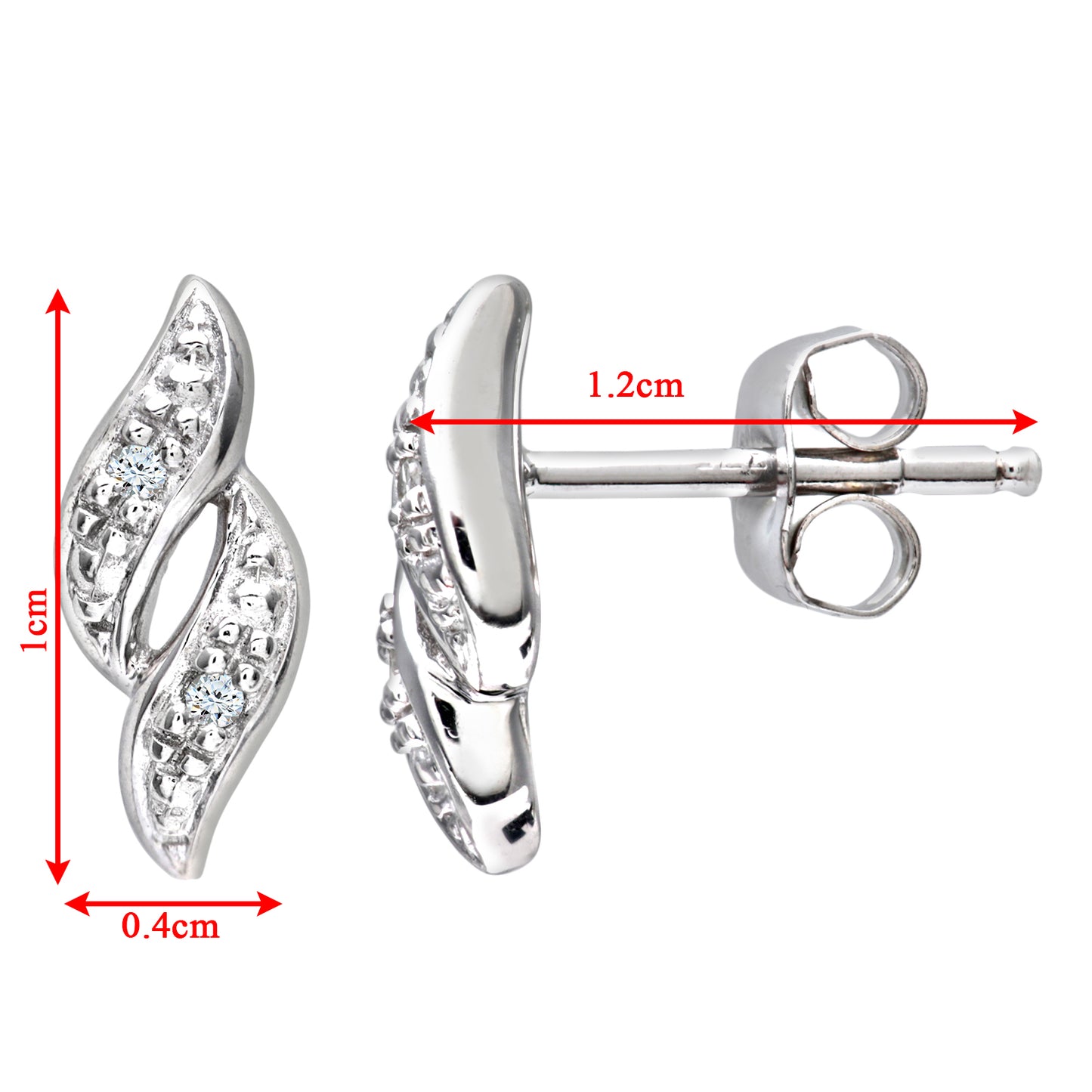 9ct White Gold  Round 2pts Diamond Twist Drop Earrings - PE0AXL3138W