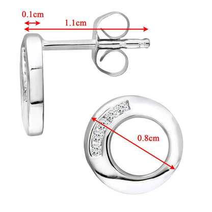 9ct White Gold  Round 5pts Diamond Circle Stud Earrings - PE0AXL3522W