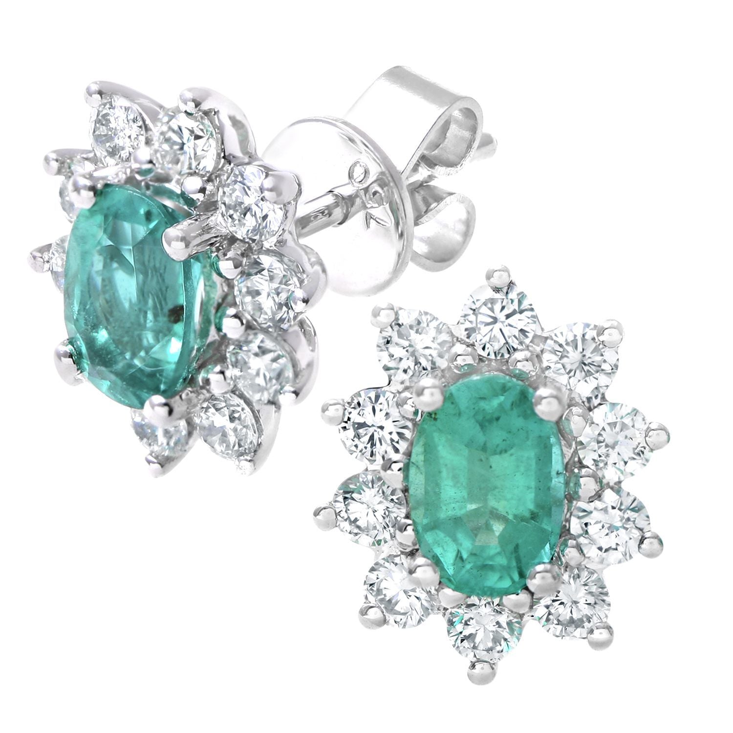 18ct White Gold  Round 2/3ct Diamond Cluster Stud Earrings - PE0AXL3909WEM
