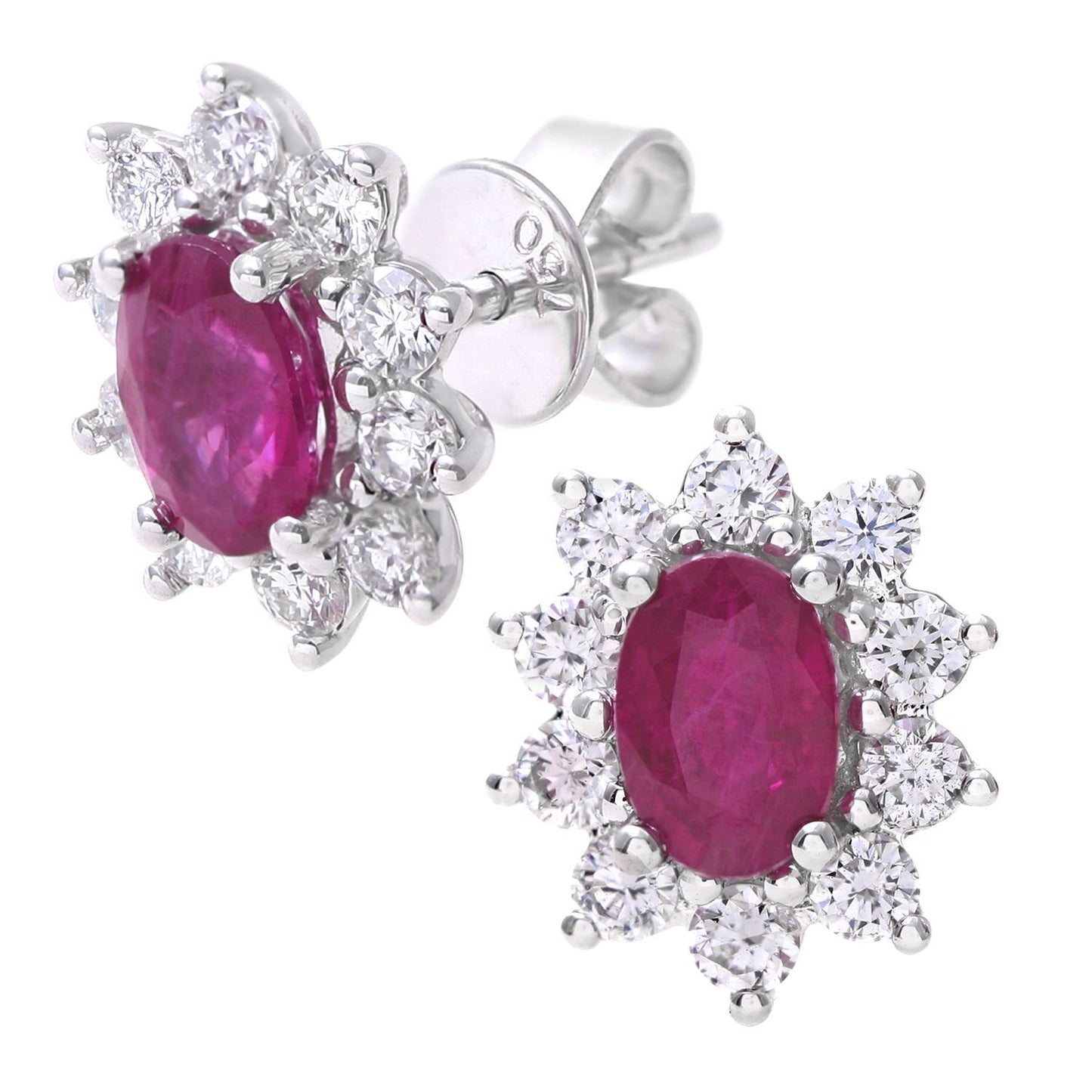 18ct White Gold  Round 2/3ct Diamond Cluster Stud Earrings - PE0AXL3909WRU