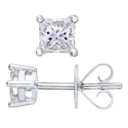 18ct White Gold  Princess 1/3ct Diamond Solitaire Stud Earrings - PE0AXL4420W18JPK