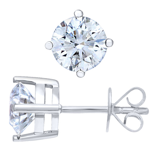 Platinum  Round 1.5ct Diamond Solitaire Stud Earrings - PE0AXL4557PTJPK