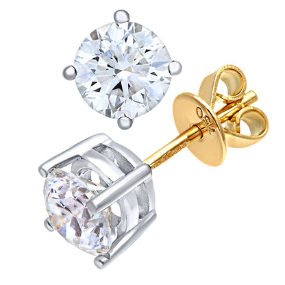 18ct Gold  Round 1.5ct Diamond Solitaire Stud Earrings - PE0AXL4557Y18JPK