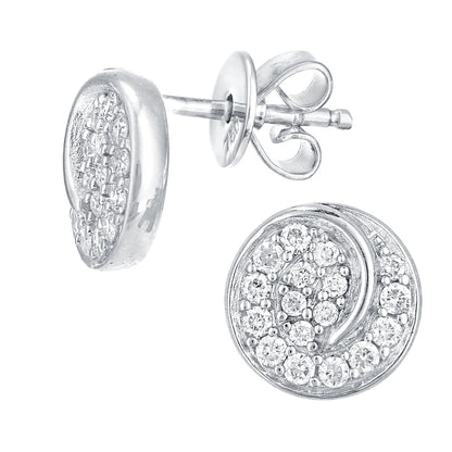 18ct White Gold  Round 0.3ct Diamond Circle Stud Earrings - PE0AXL5607W18