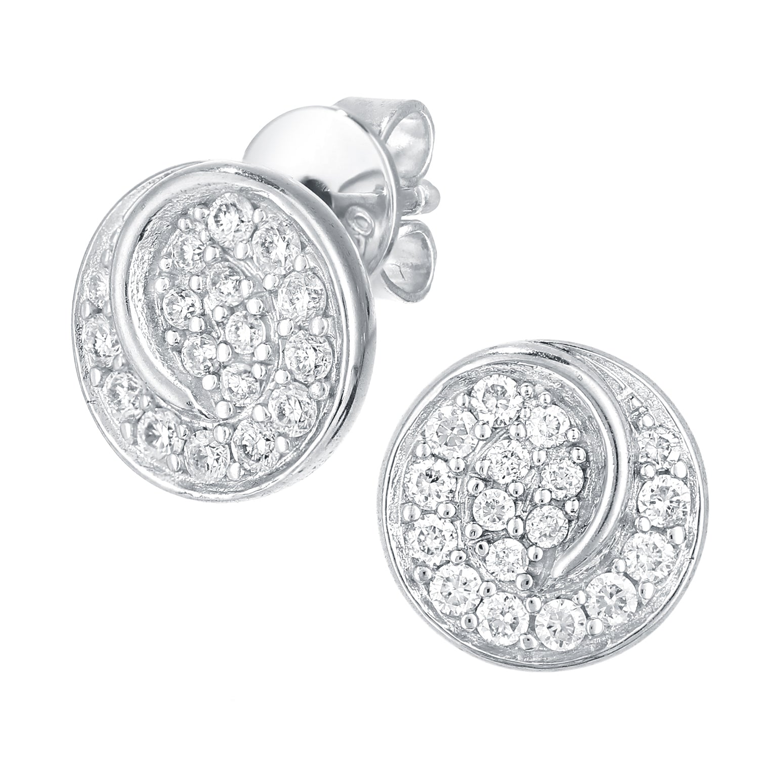 18ct White Gold  Round 0.3ct Diamond Circle Stud Earrings - PE0AXL5607W18