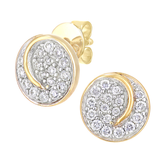 18ct Gold  Round 0.3ct Diamond Circle Stud Earrings - PE0AXL5607Y18