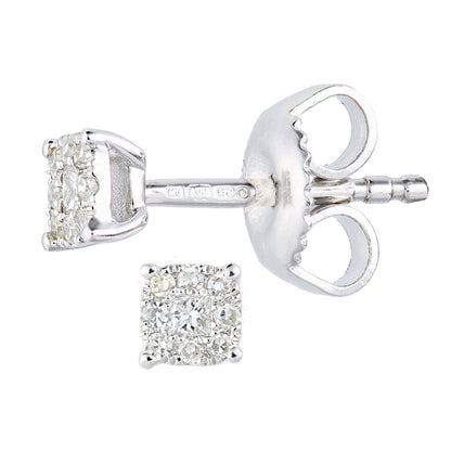9ct White Gold  Princess Diamond Diamond Solitaire Stud Earrings - PE2AXL0150W