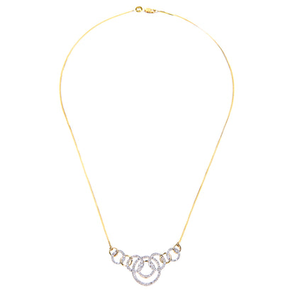 9ct Gold  Round 1/4ct Diamond Circle Lavalier Necklace 18 inch - PNEAXL01554Y