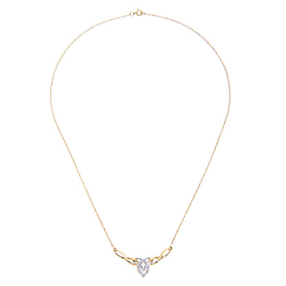 9ct Gold  Round 2pts Diamond Heart Lavalier Necklace 18 inch - PNEAXL01704Y