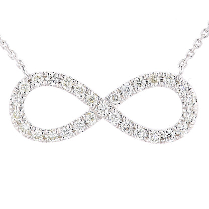 9ct White Gold  20pts Diamond Infinity Charm Necklace 18 inch - PNEAXL20032W