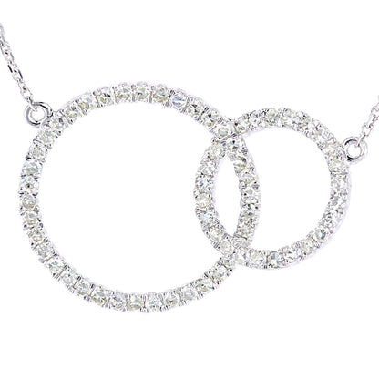 9ct White Gold  Round 1/3ct Diamond Circle Charm Necklace 18 inch - PNEAXL20034W