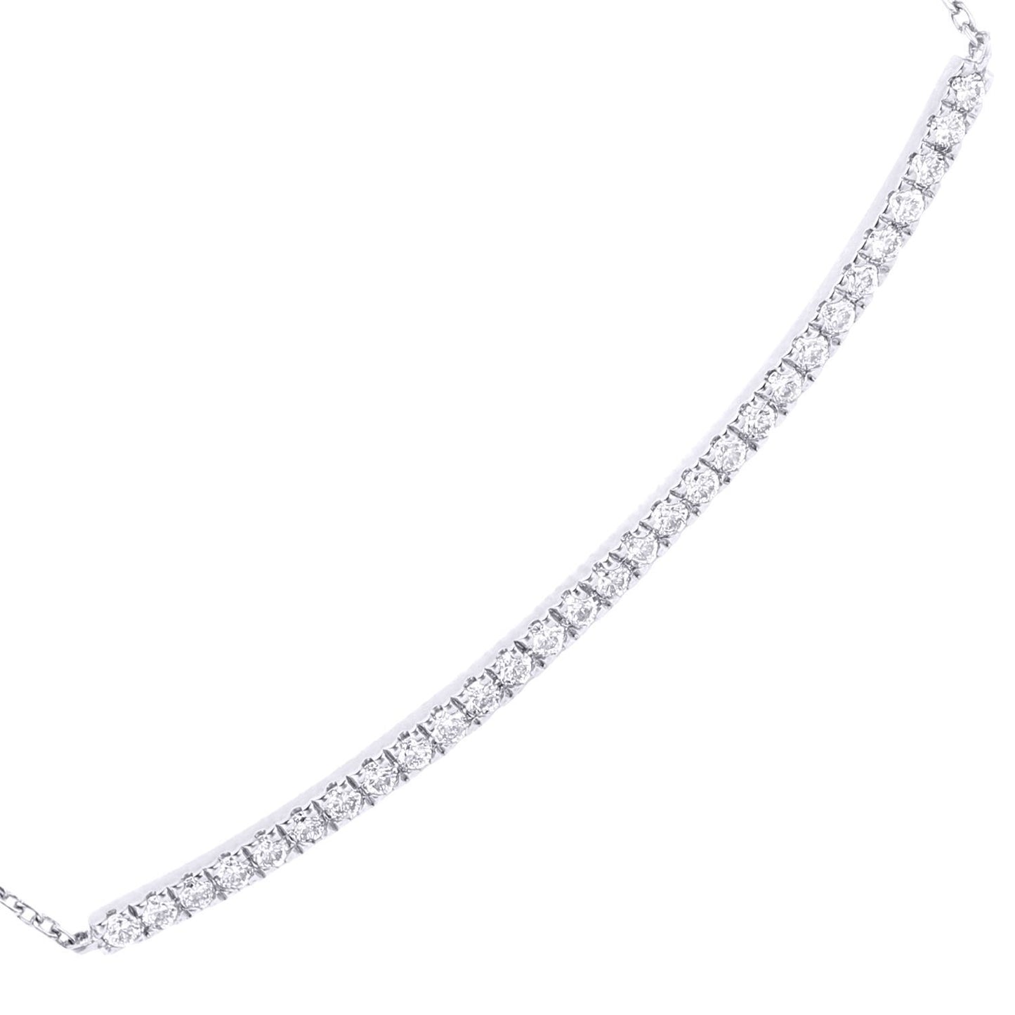 9ct White Gold  Diamond 29 Stone Eternity Swing Necklace 18" - PNEAXL20036W