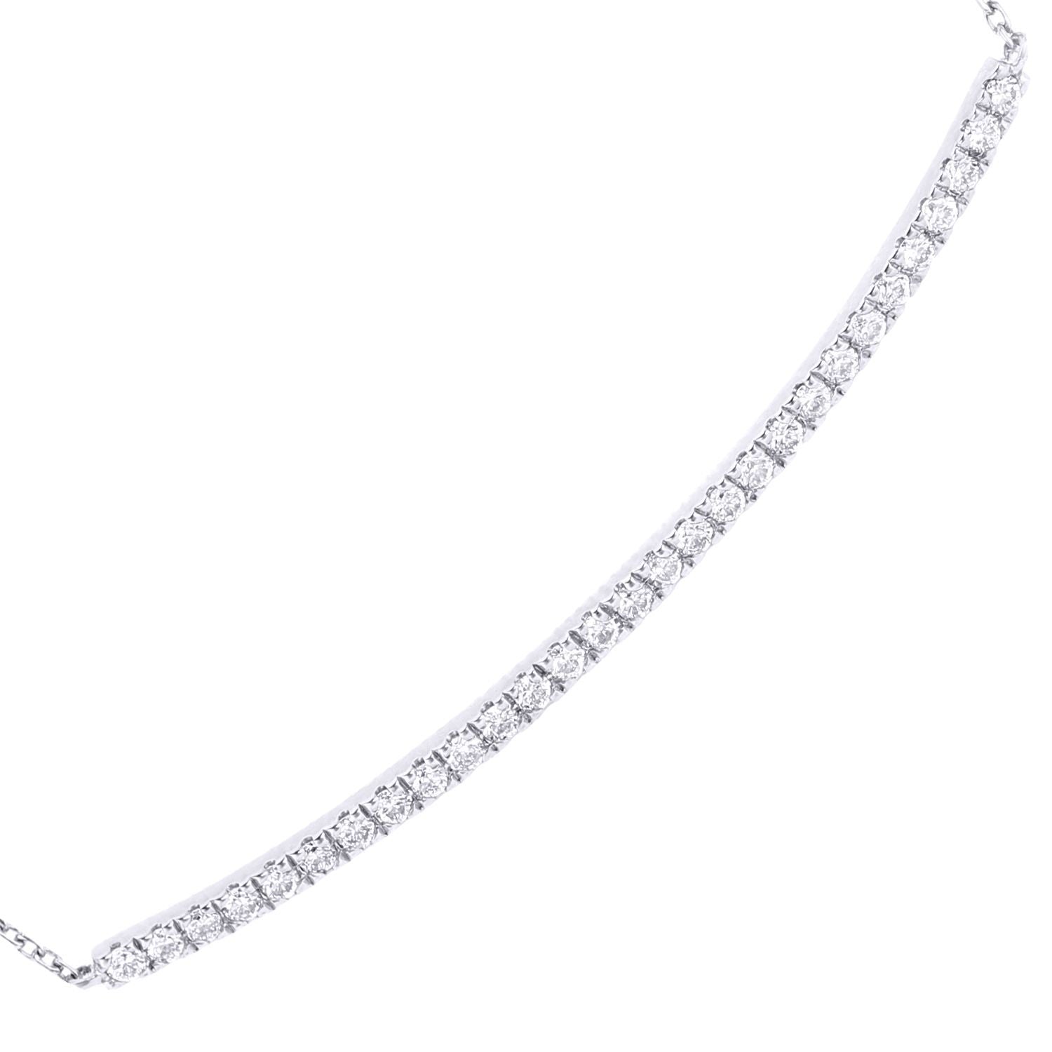 9ct White Gold  Diamond 29 Stone Eternity Swing Necklace 18" - PNEAXL20036W