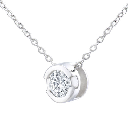 9ct White Gold  15pts Diamond Solitaire Solitaire Necklace 18 inch - PP0AXL1505W