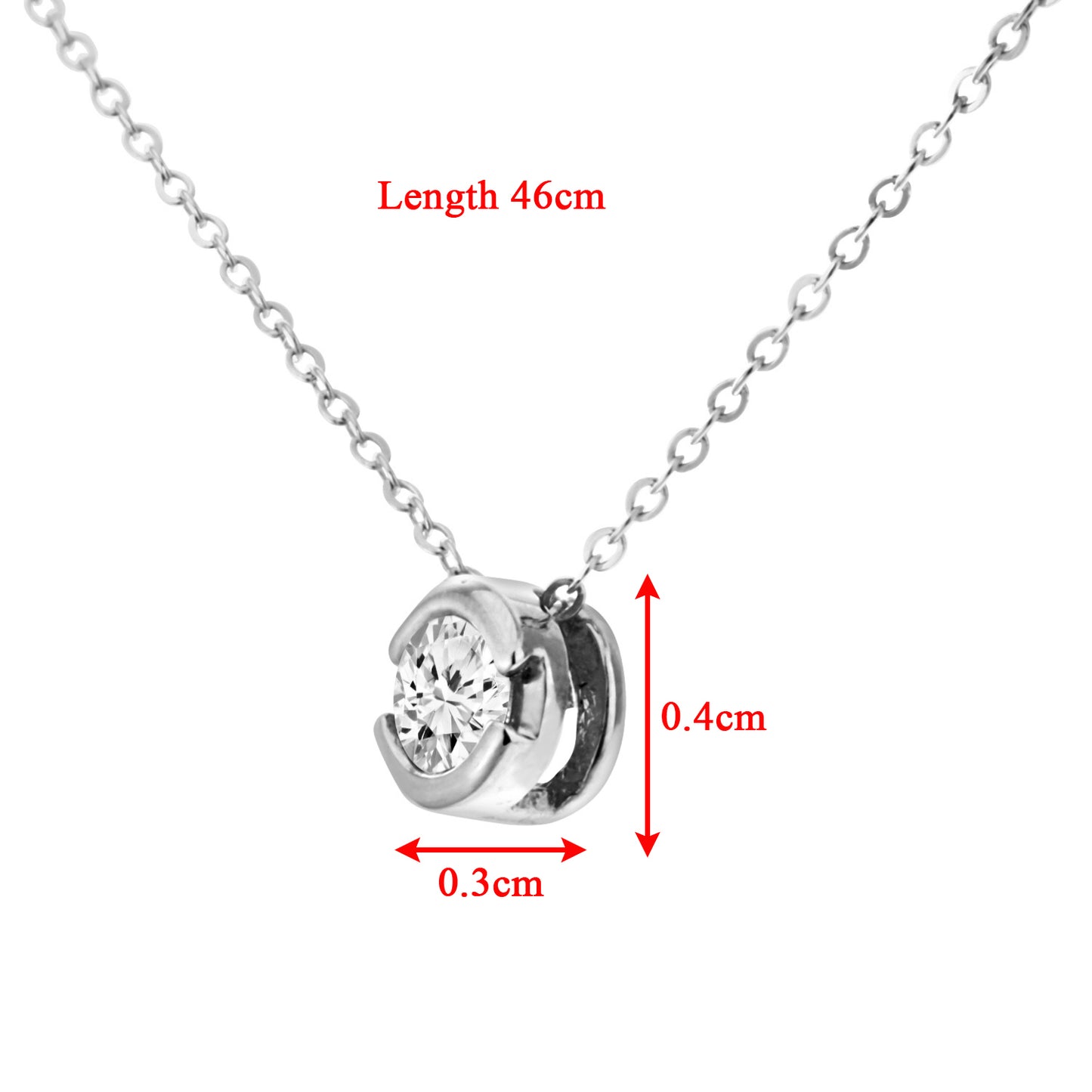 9ct White Gold  15pts Diamond Solitaire Solitaire Necklace 18 inch - PP0AXL1505W
