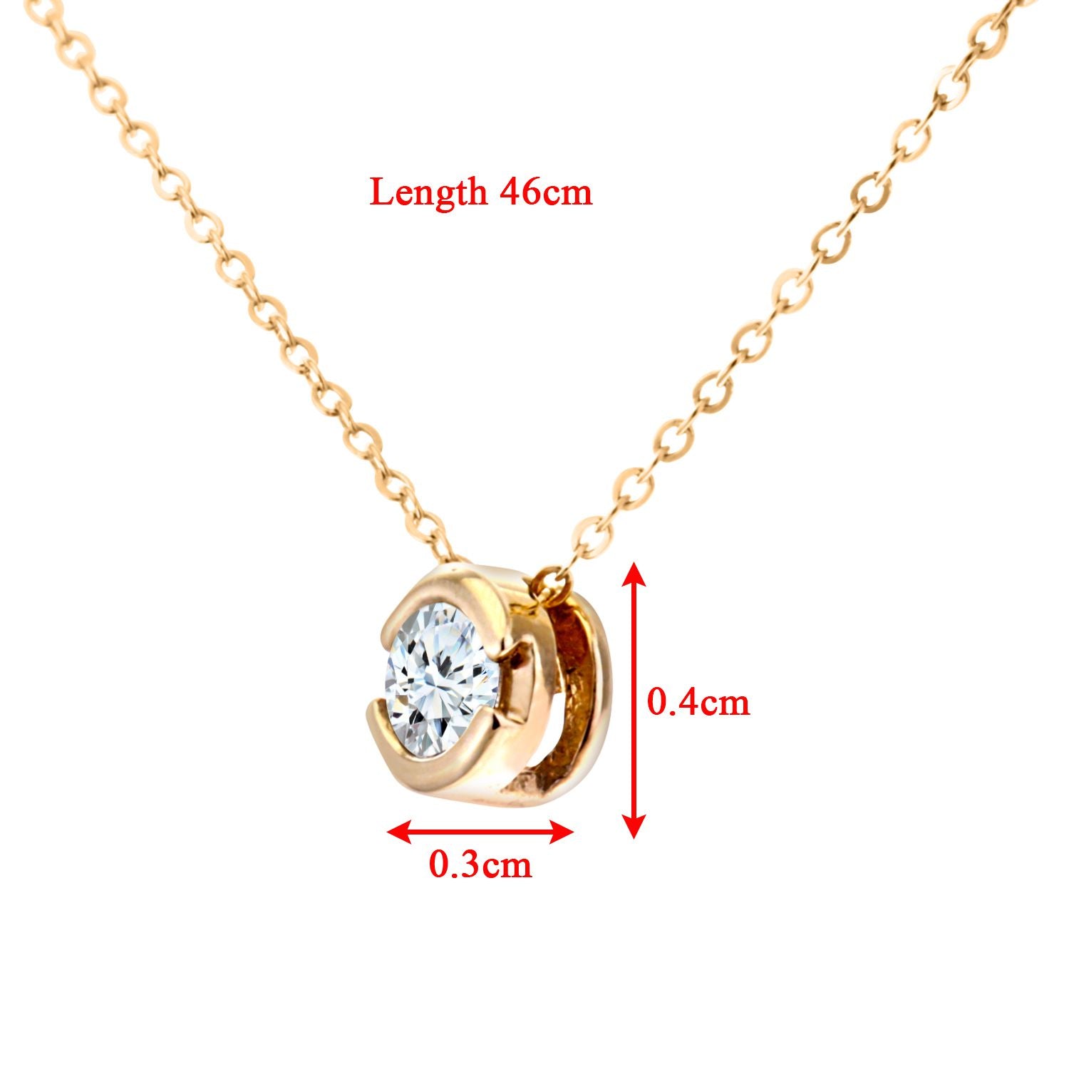 9ct Gold  Round 15pts Diamond Solitaire Solitaire Necklace 18 inch - PP0AXL1505Y