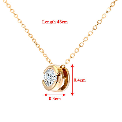 9ct Gold  Round 15pts Diamond Solitaire Solitaire Necklace 18 inch - PP0AXL1505Y
