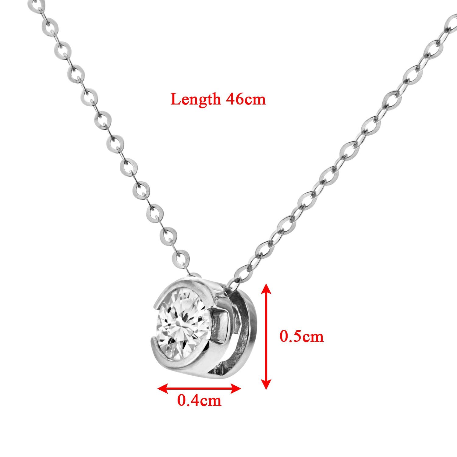 9ct White Gold  1/4ct Diamond Solitaire Solitaire Necklace 18 inch - PP0AXL1506W