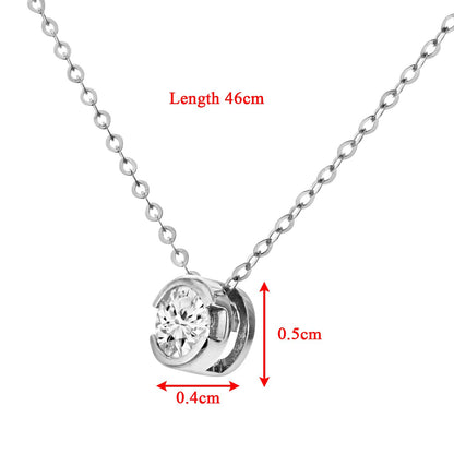 9ct White Gold  1/4ct Diamond Solitaire Solitaire Necklace 18 inch - PP0AXL1506W