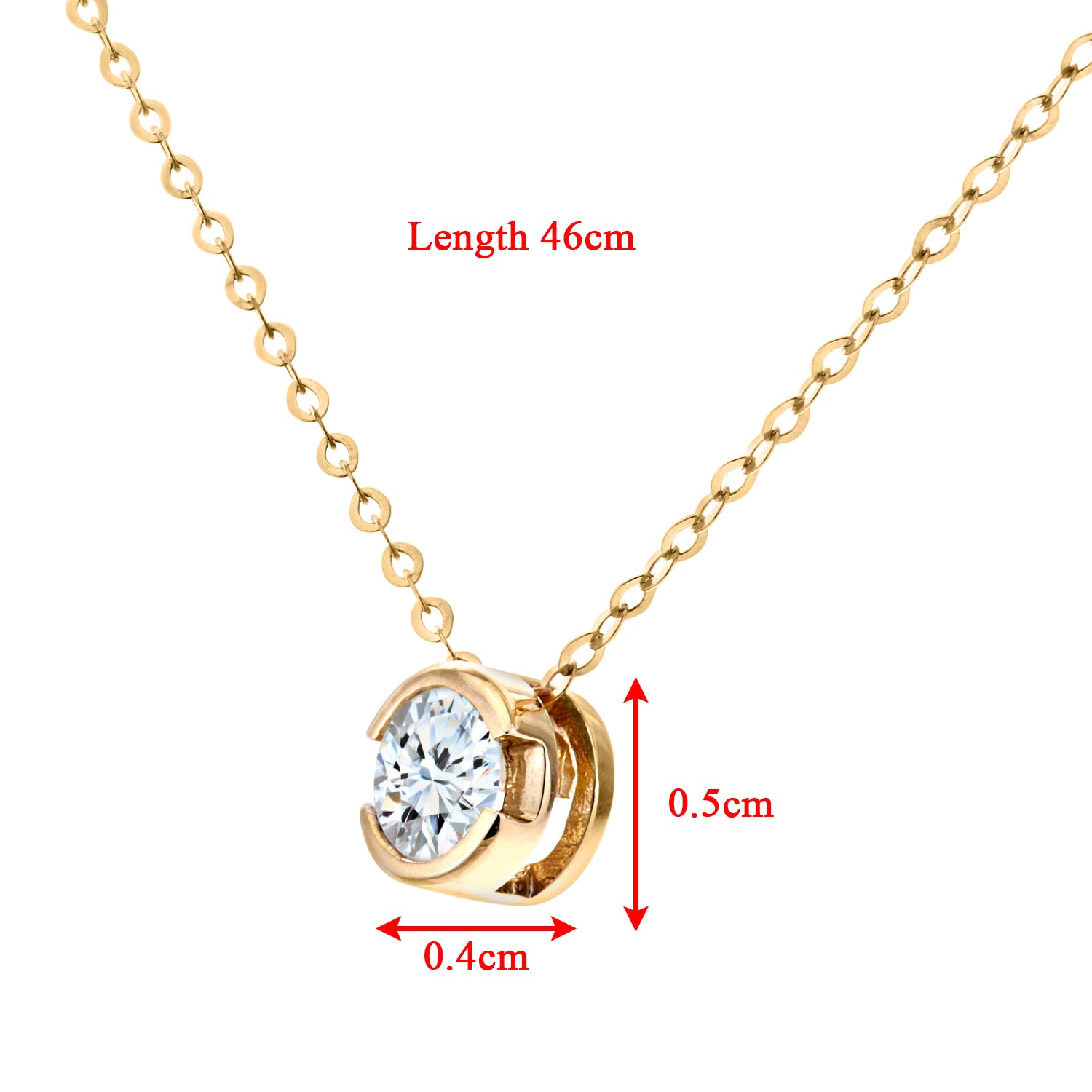 9ct Gold  Round 1/4ct Diamond Solitaire Solitaire Necklace 18 inch - PP0AXL1506Y