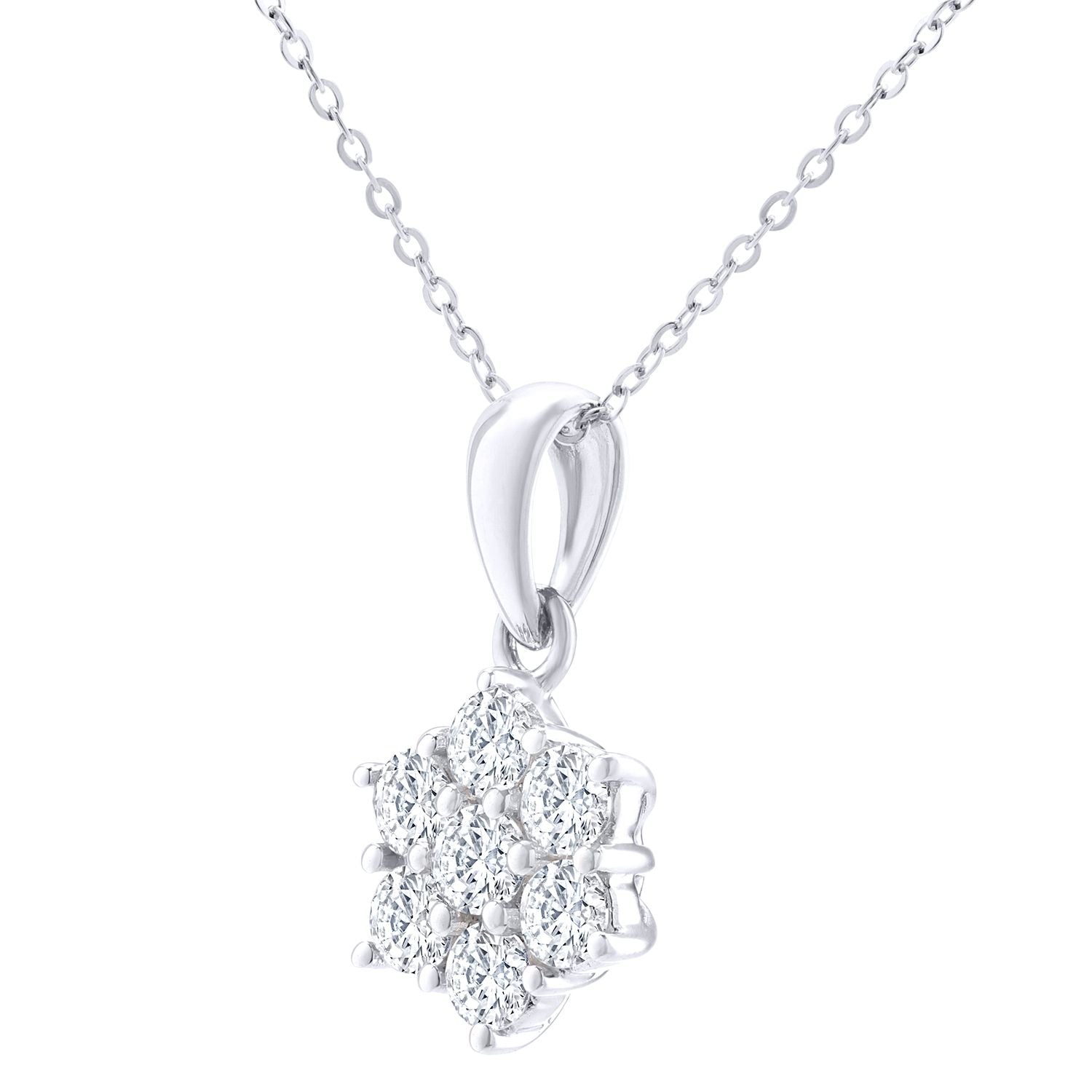 18ct White Gold  1ct Diamond Solitaire Pendant Necklace 18 inch - PP0AXL1892W18JPK