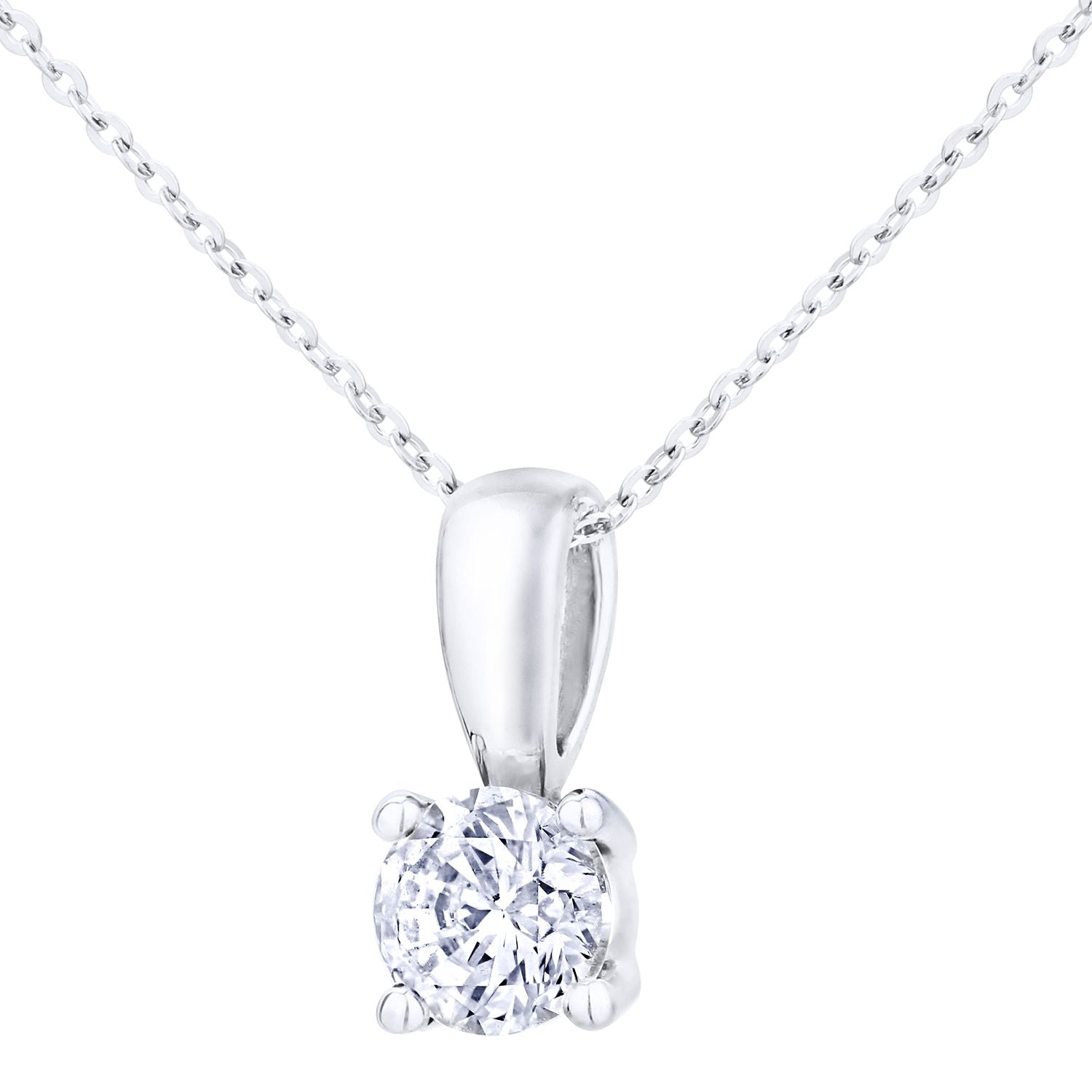 Platinum  Round 1/2ct Diamond Solitaire Pendant Necklace 18 inch - PP0AXL1896PTHSI