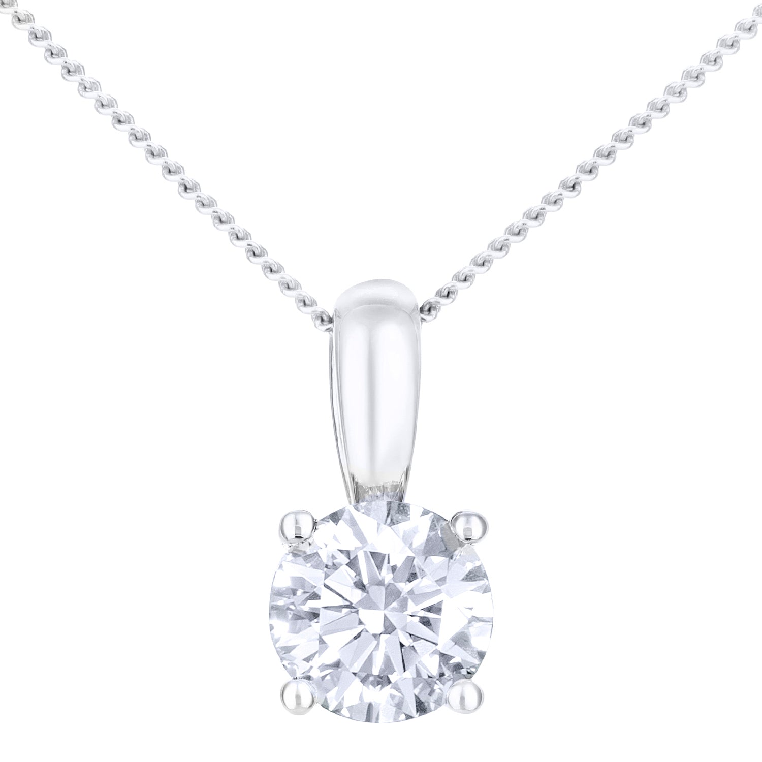 Platinum  Round 1/2ct Diamond Solitaire Pendant Necklace 18 inch - PP0AXL1896PTHSI
