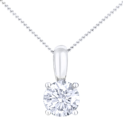 Platinum  Round 1/2ct Diamond Solitaire Pendant Necklace 18 inch - PP0AXL1896PTHSI