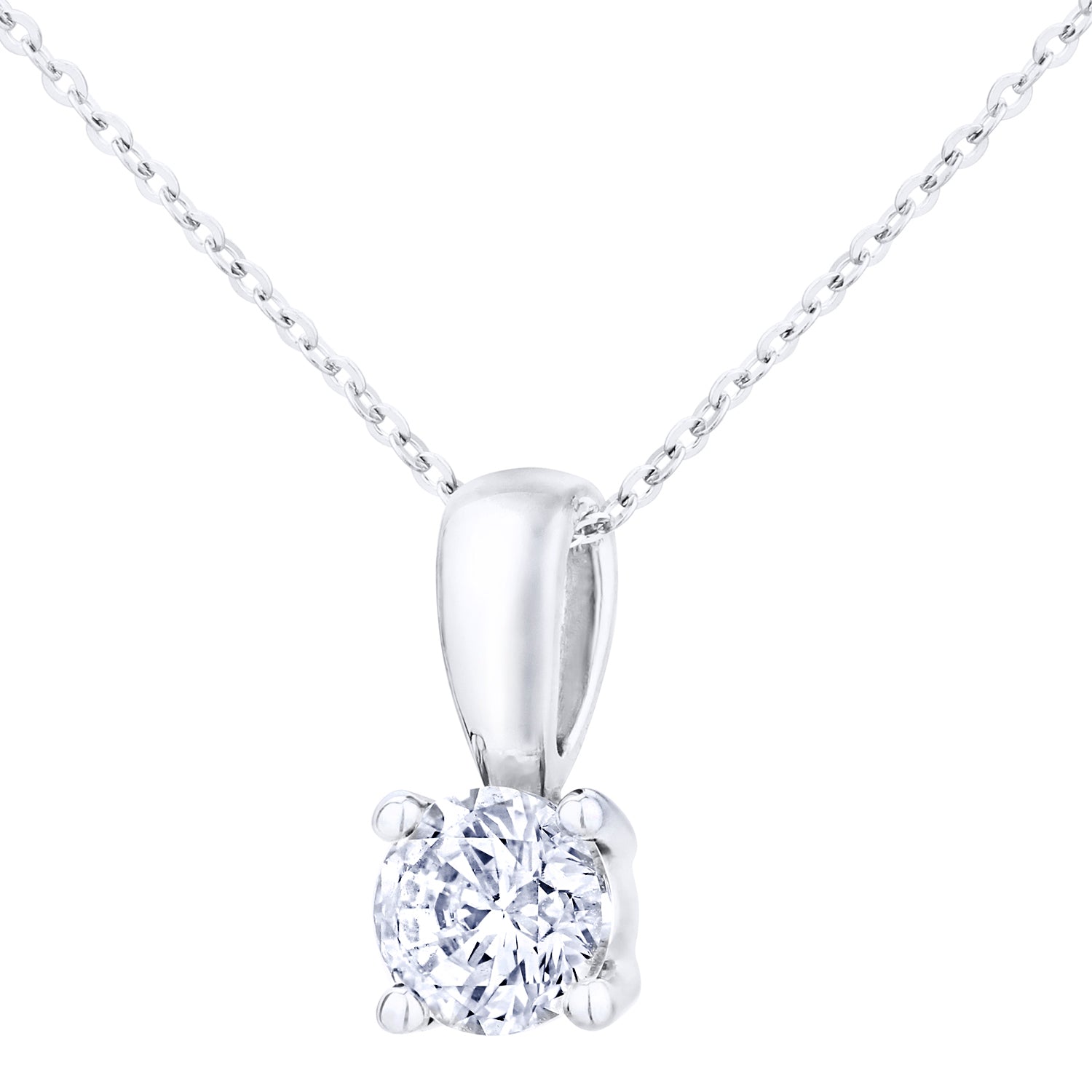 Platinum  Round 1/2ct Diamond Solitaire Pendant Necklace 18 inch - PP0AXL1896PTJPK
