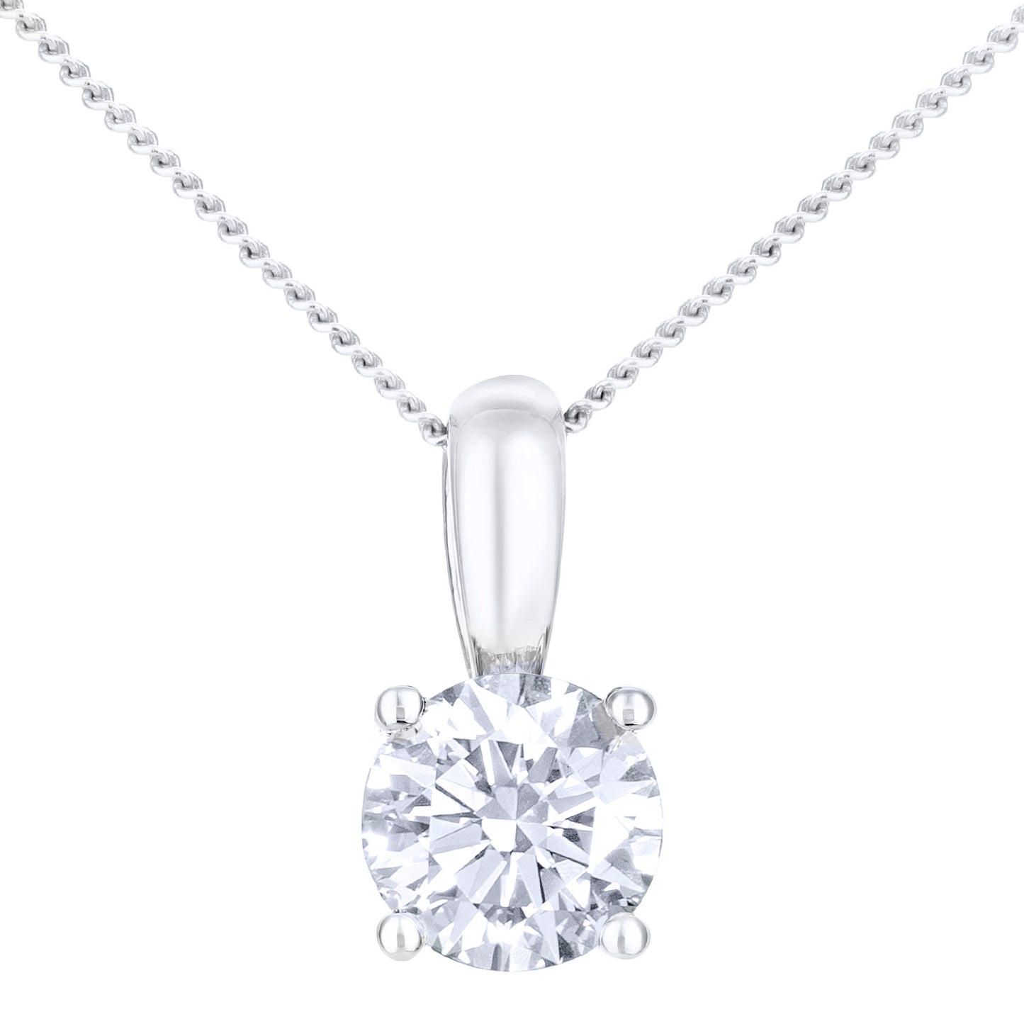 18ct White Gold  1/2ct Diamond Solitaire Pendant Necklace 18 inch - PP0AXL1896W18HSI