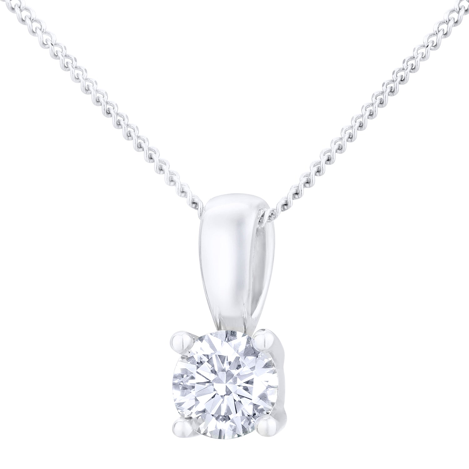 18ct White Gold  1/3ct Diamond Solitaire Pendant Necklace 18 inch - PP0AXL2021W18HSI