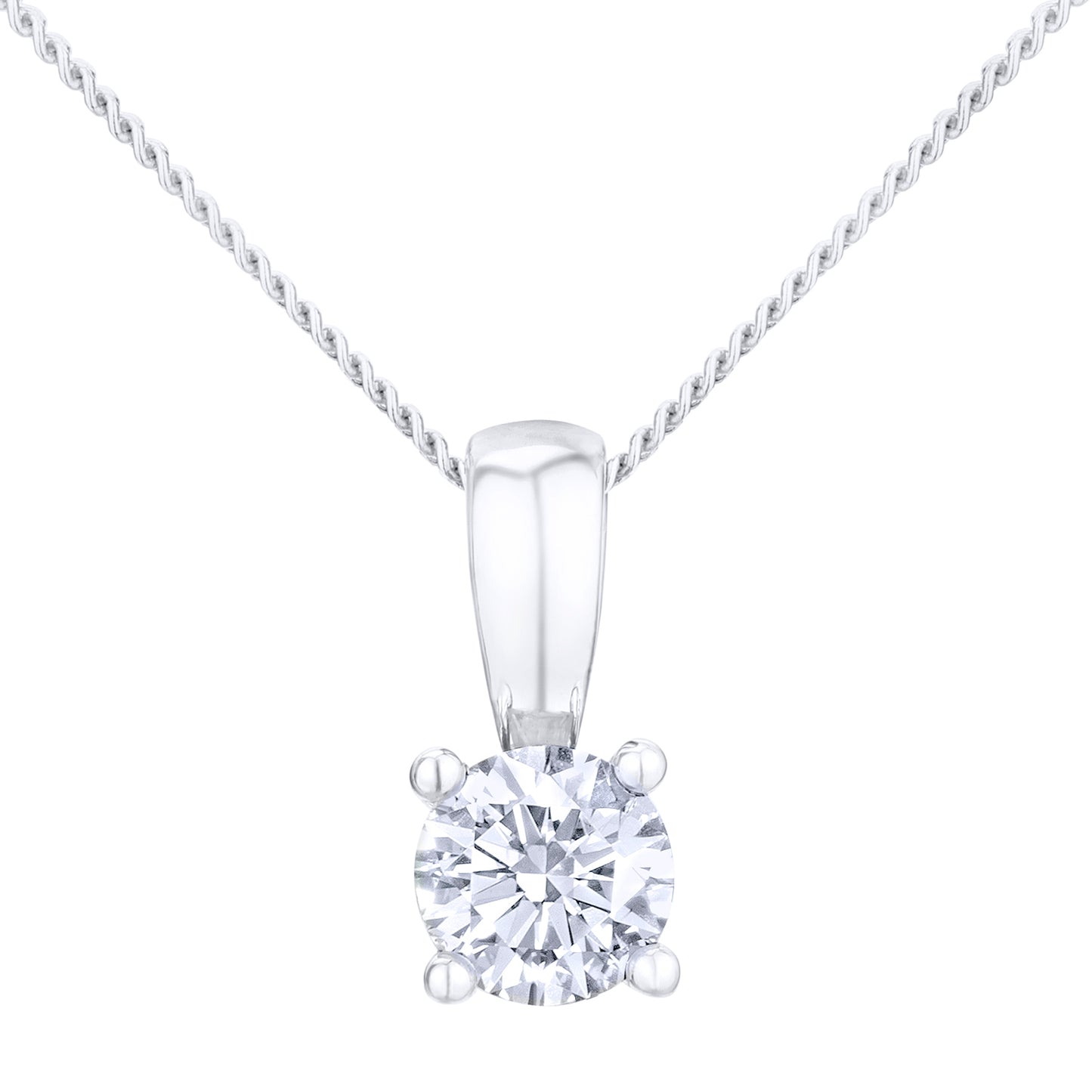 18ct White Gold  1/3ct Diamond Solitaire Pendant Necklace 18 inch - PP0AXL2021W18HSI