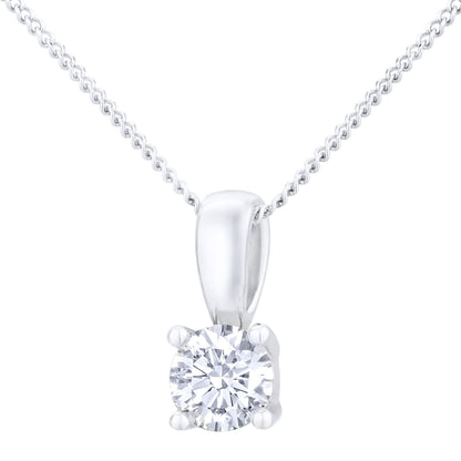 18ct White Gold  1/3ct Diamond Solitaire Pendant Necklace 18 inch - PP0AXL2021W18JPK