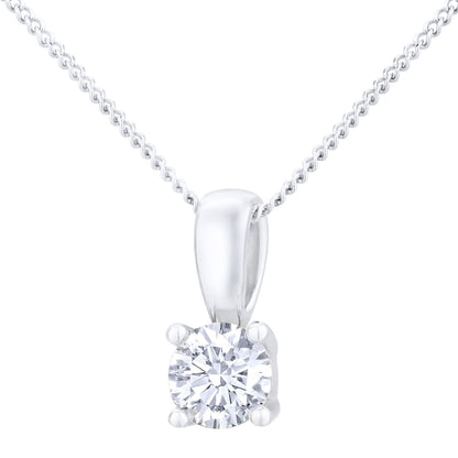 18ct Gold  Round 1/3ct Diamond Solitaire Pendant Necklace 18 inch - PP0AXL2021Y18HSI