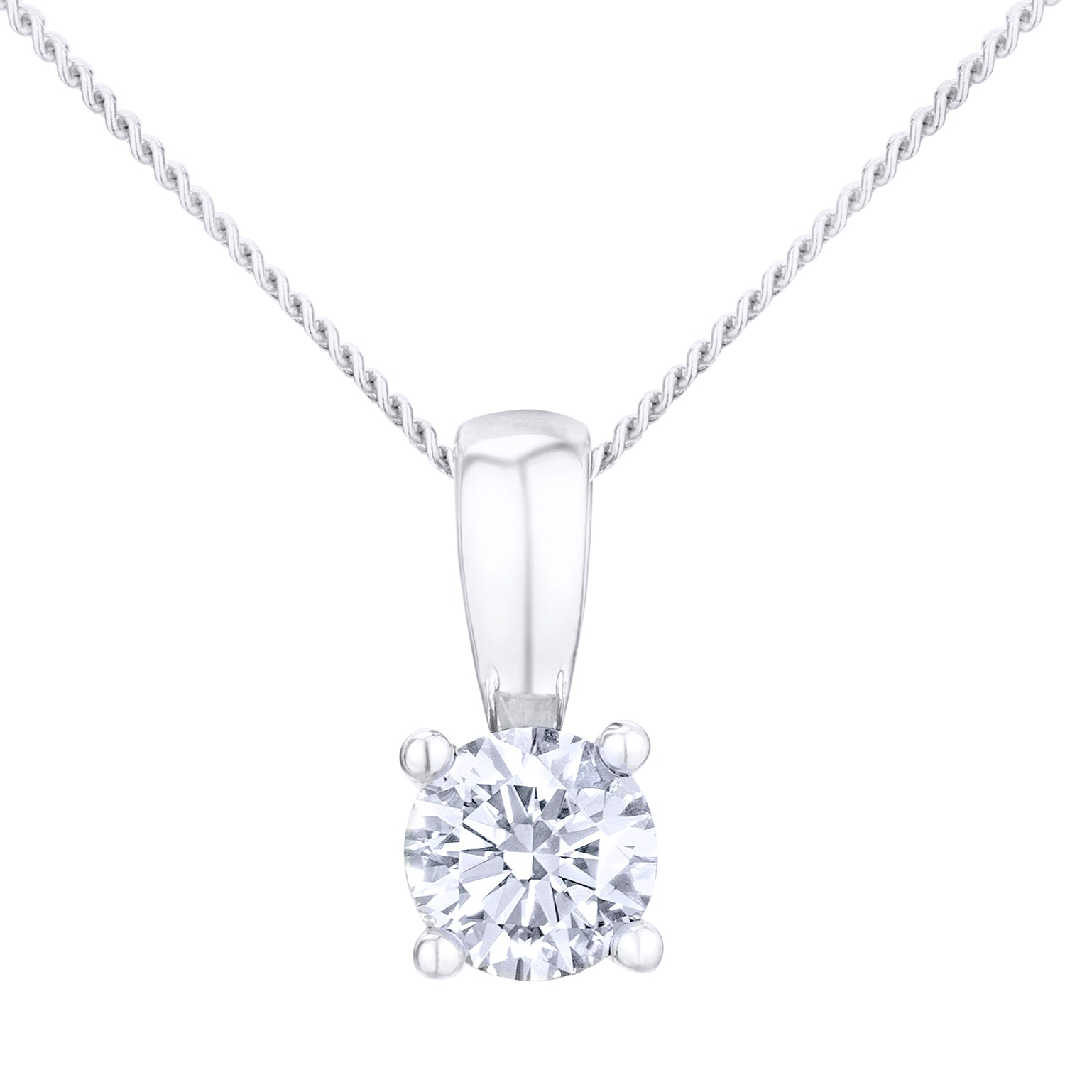 18ct Gold  Round 1/3ct Diamond Solitaire Pendant Necklace 18 inch - PP0AXL2021Y18HSI