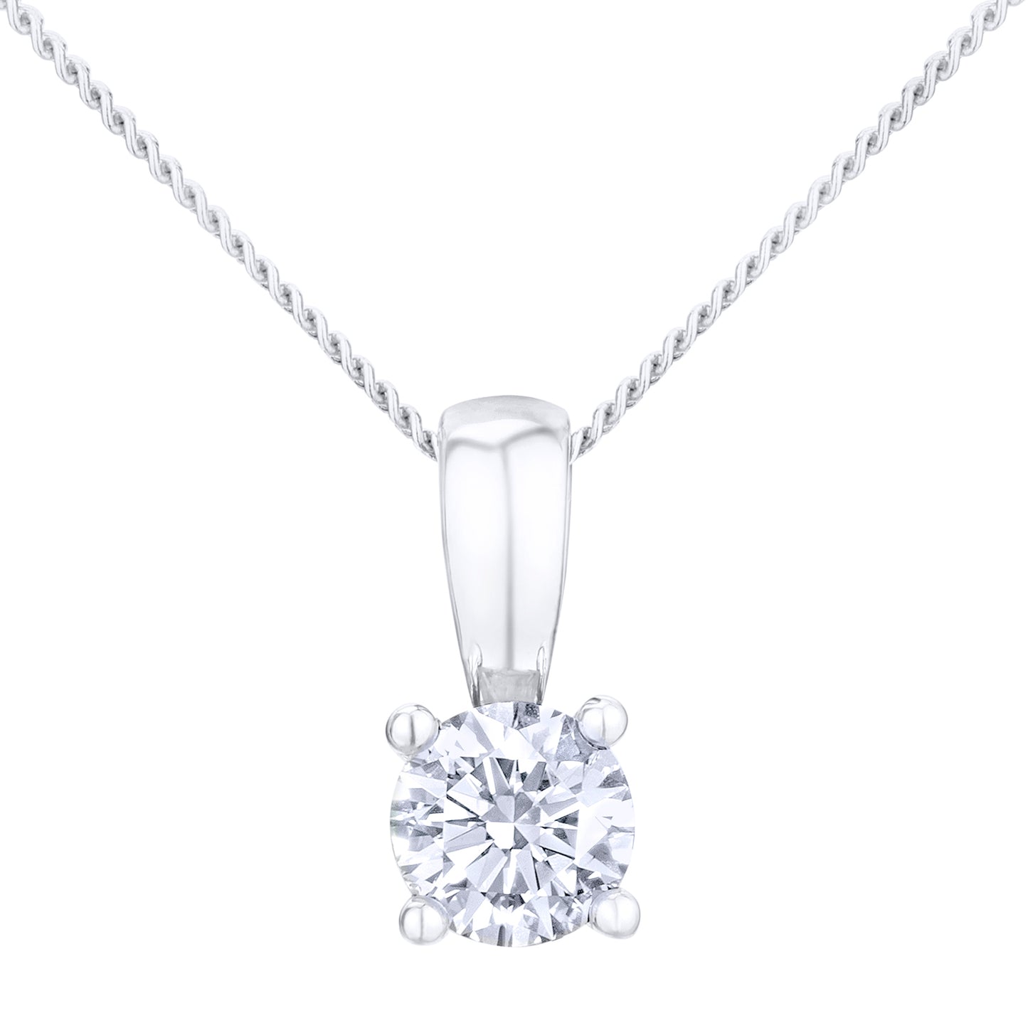 18ct Gold  Round 1/3ct Diamond Solitaire Pendant Necklace 18 inch - PP0AXL2021Y18HSI