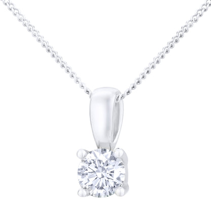 18ct Gold  Round 1/3ct Diamond Solitaire Pendant Necklace 18 inch - PP0AXL2021Y18JPK