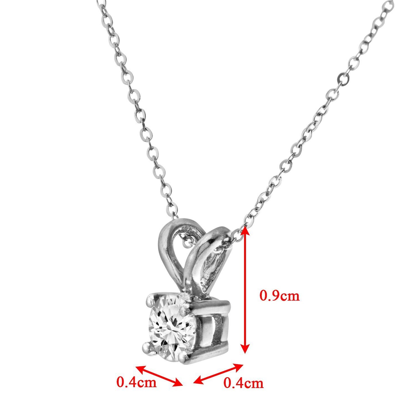 9ct White Gold  1/4ct Diamond Solitaire Pendant Necklace 18 inch - PP0AXL2030W